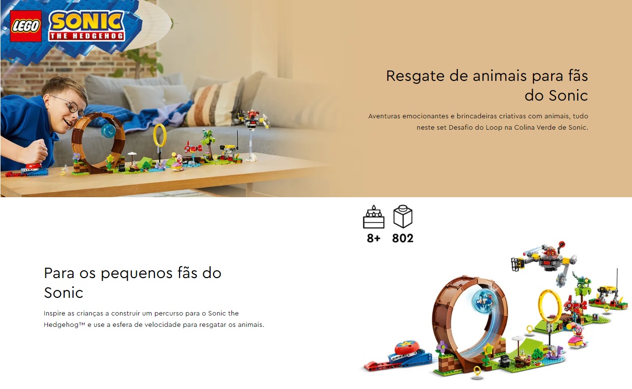 LEGO SONIC - Desafio do Loop na Colina Verde de Sonic -76994 Loja  Especializada de LEGO em Portugal